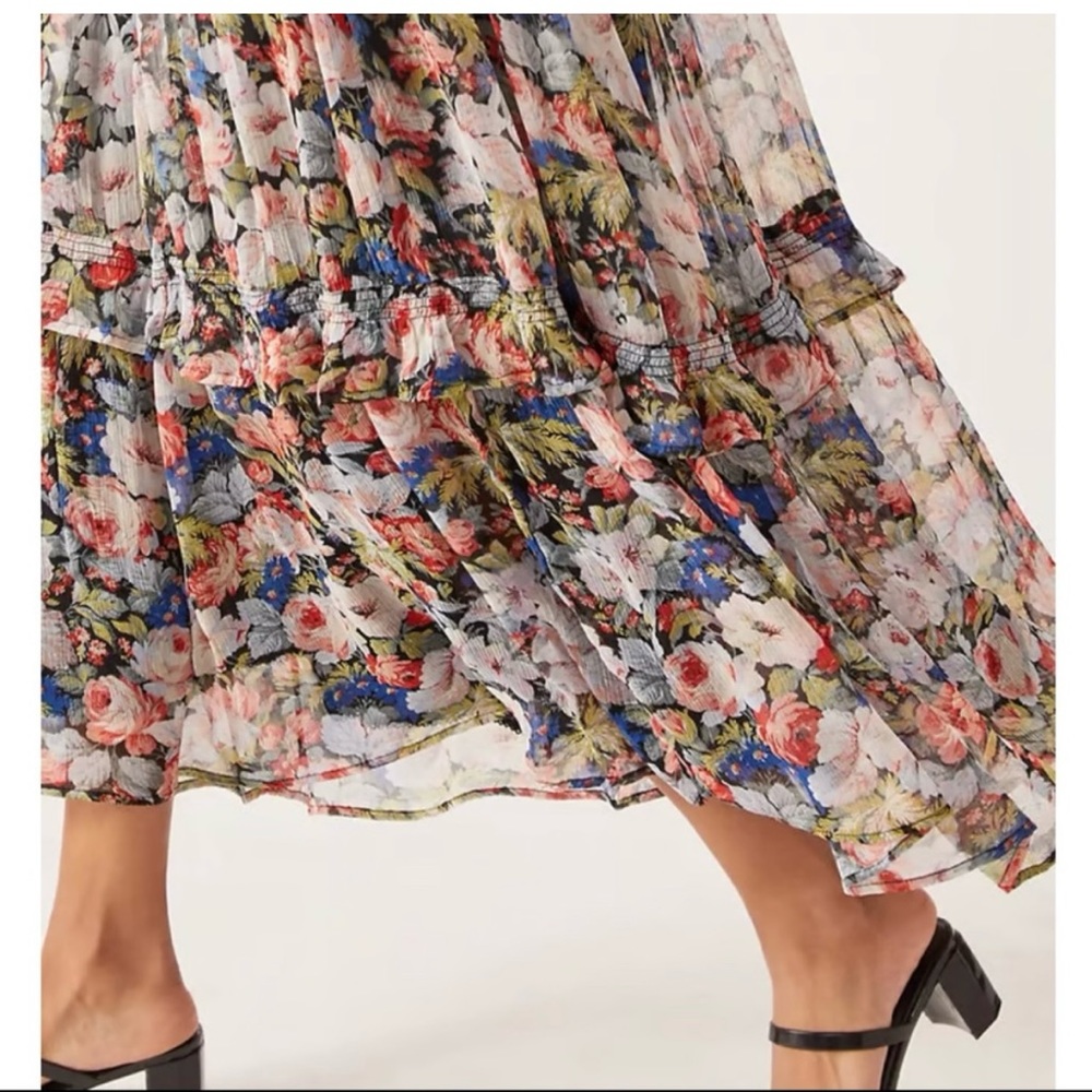 EUC Anthropologie Marais Printed Chiffon Maxi Dress — L